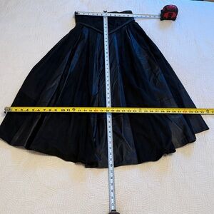French designer Black leather Skirt